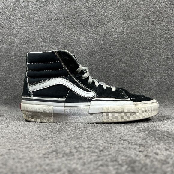 Vans Sk8 Hi Reconstructed Men's Sz 8 Women’s Sz 9.5 Black White Skate Shoes Used - Picture 1 of 13